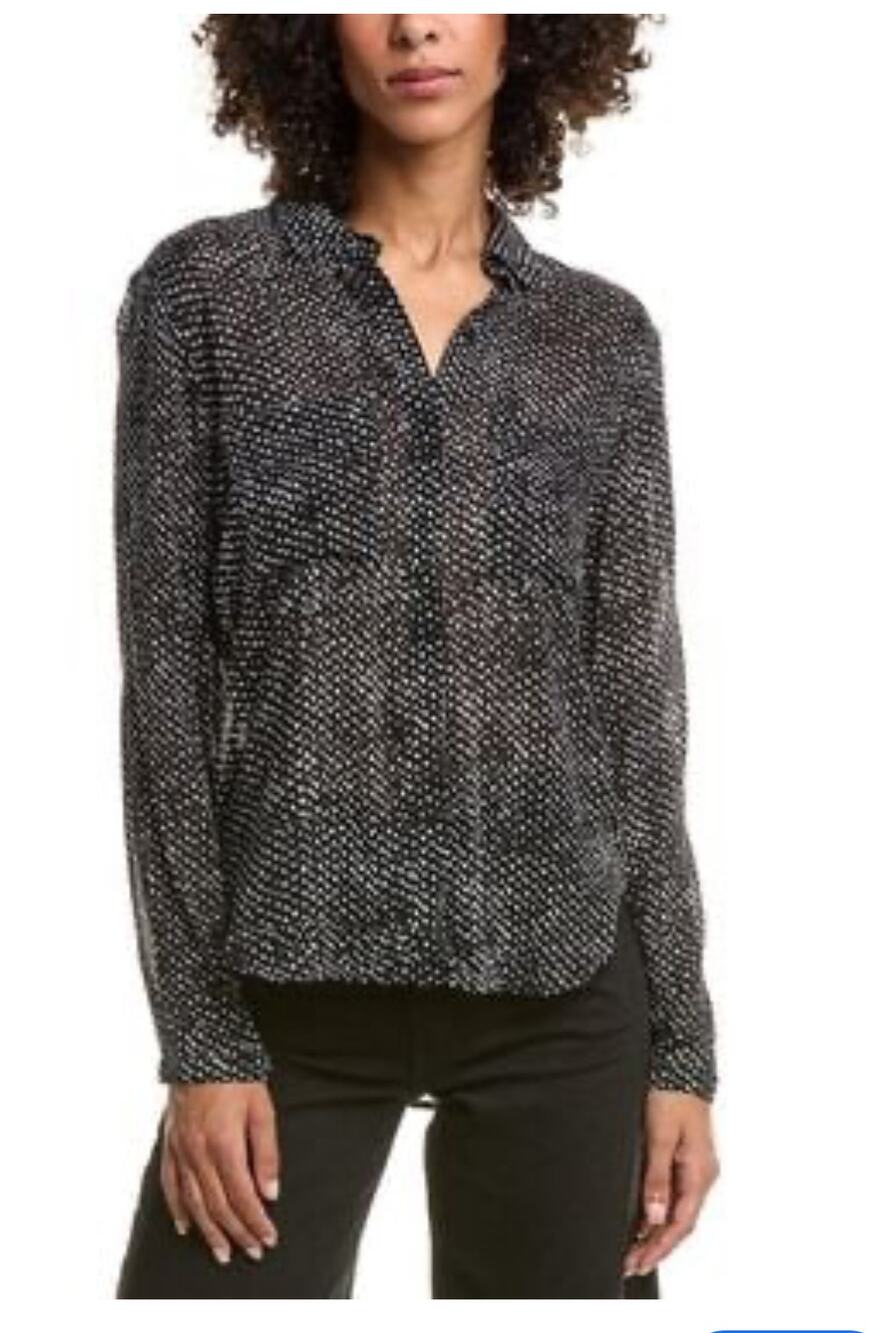 Bella Dahl Black & White Speckled Hipster Button Down Shirt M